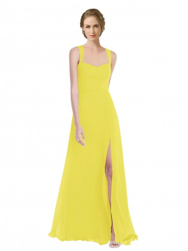 Best Wide Strap Sweetheart Maxi Bridesmaid Dress