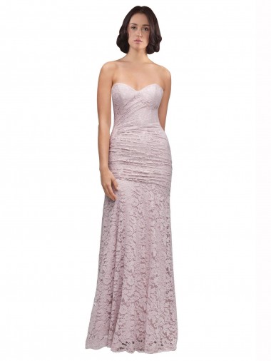 Best Floor Length Long Mermaid Lace Bridesmaid Dress / Prom Dress with Low Back